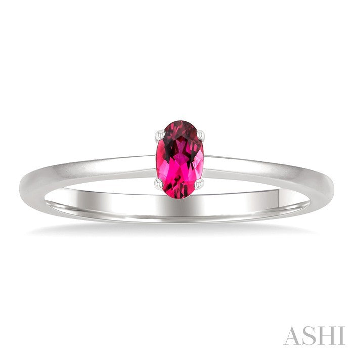 Oval Shape Gemstone Solitaire Ring