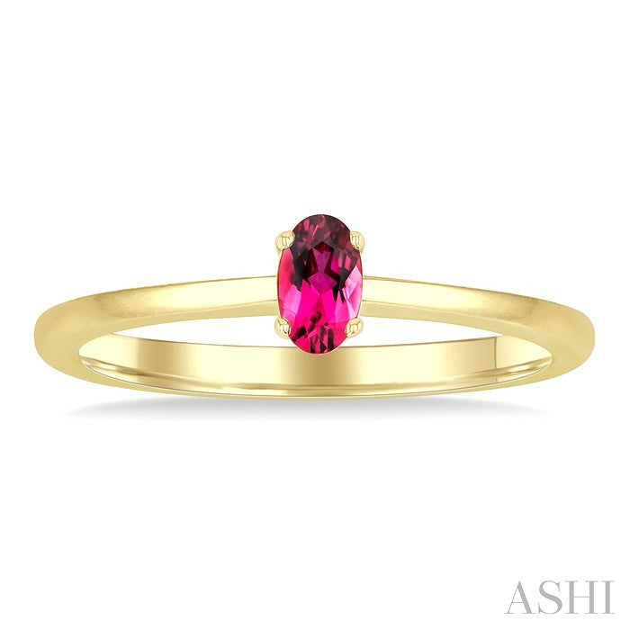 Oval Shape Gemstone Solitaire Ring