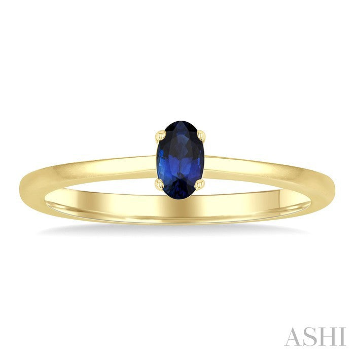 Oval Shape Gemstone Solitaire Ring