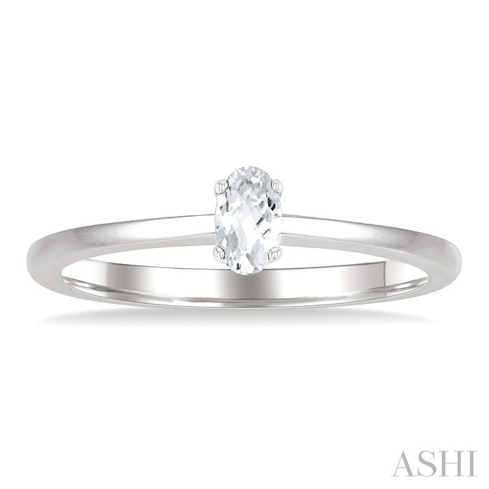 Oval Shape Gemstone Solitaire Ring