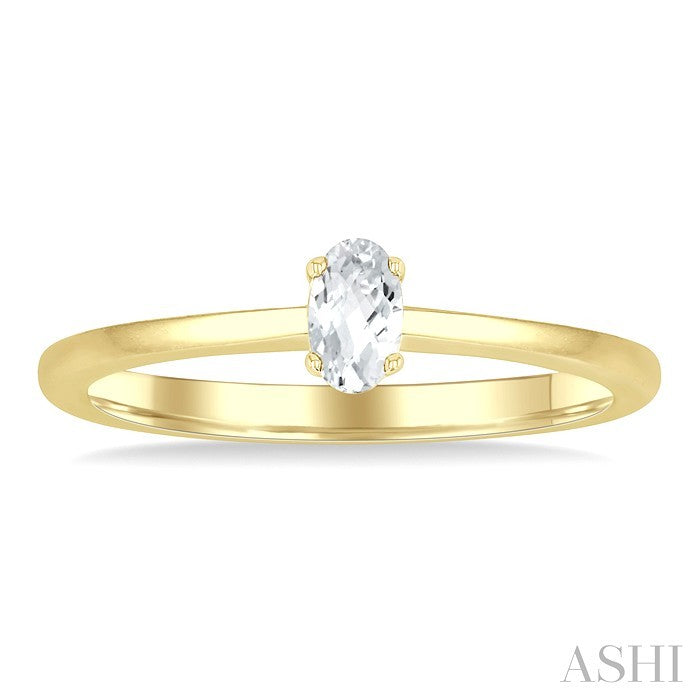 Oval Shape Gemstone Solitaire Ring