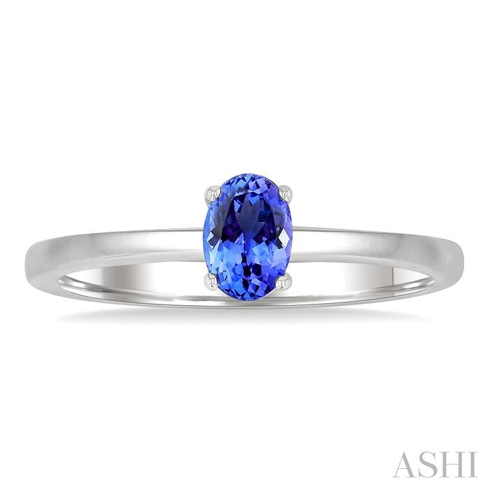Oval Shape Gemstone Solitaire Ring