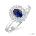 Gemstone & Halo Diamond Fashion Ring