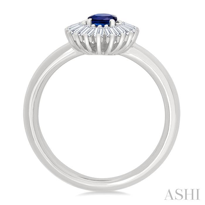 Gemstone & Halo Diamond Fashion Ring