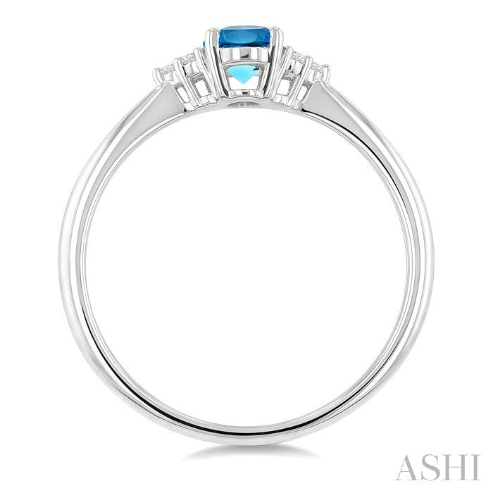Oval Shape Gemstone & Diamond Ring