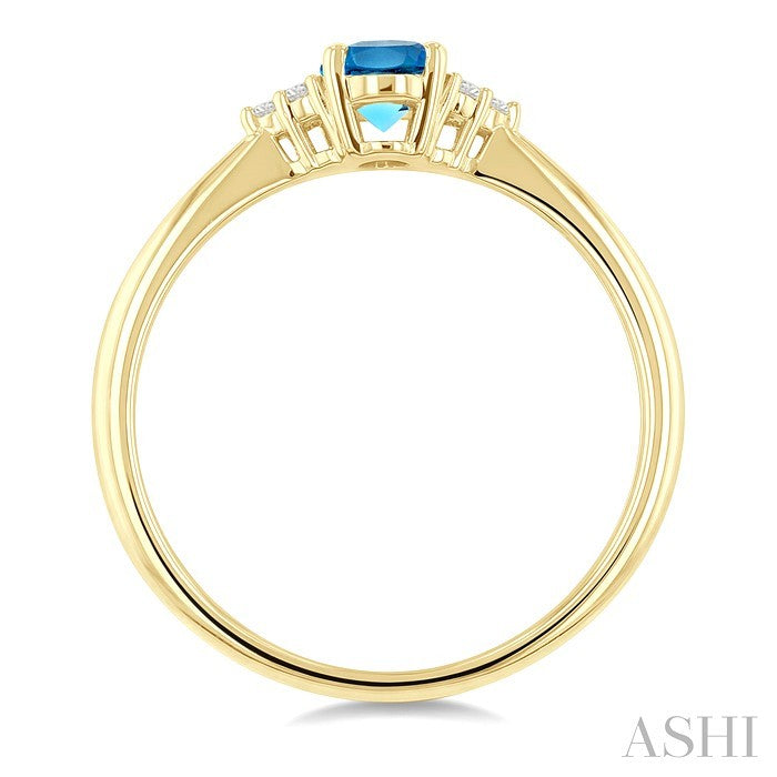 Oval Shape Gemstone & Diamond Ring