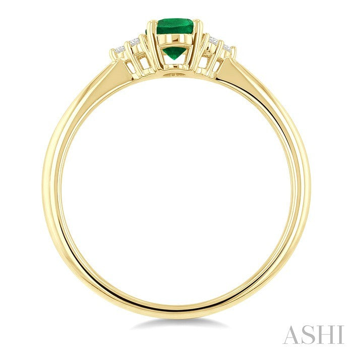 Oval Shape Gemstone & Diamond Ring