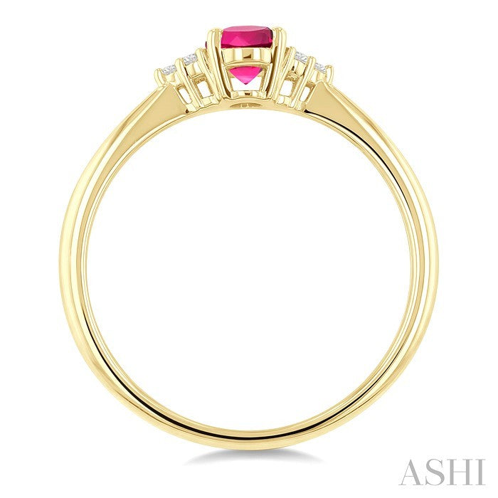 Oval Shape Gemstone & Diamond Ring