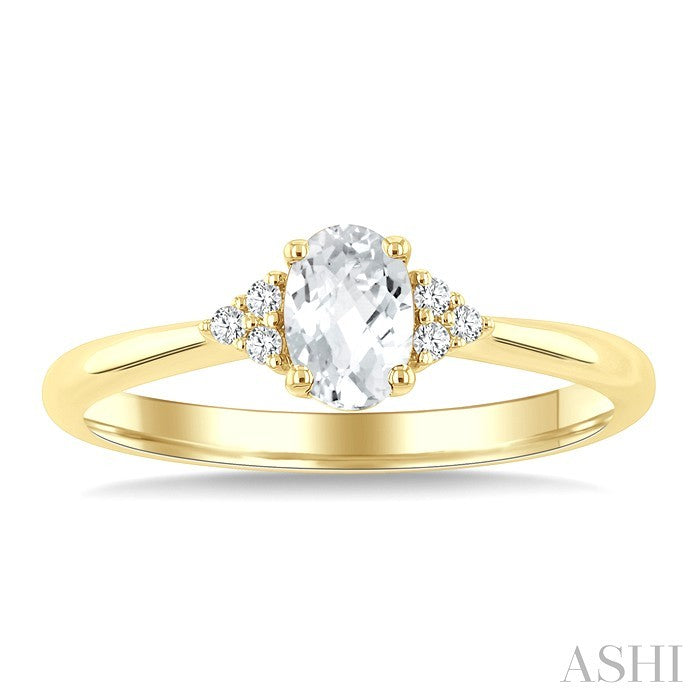 Oval Shape Gemstone & Diamond Ring