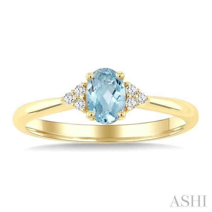 Oval Shape Gemstone & Diamond Ring