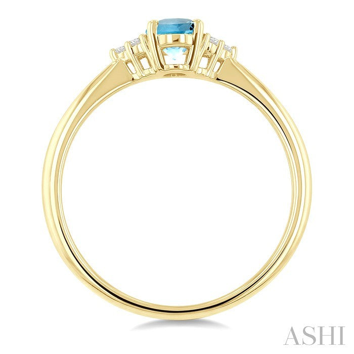 Oval Shape Gemstone & Diamond Ring