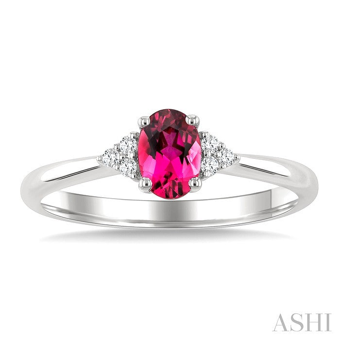 Oval Shape Gemstone & Diamond Ring