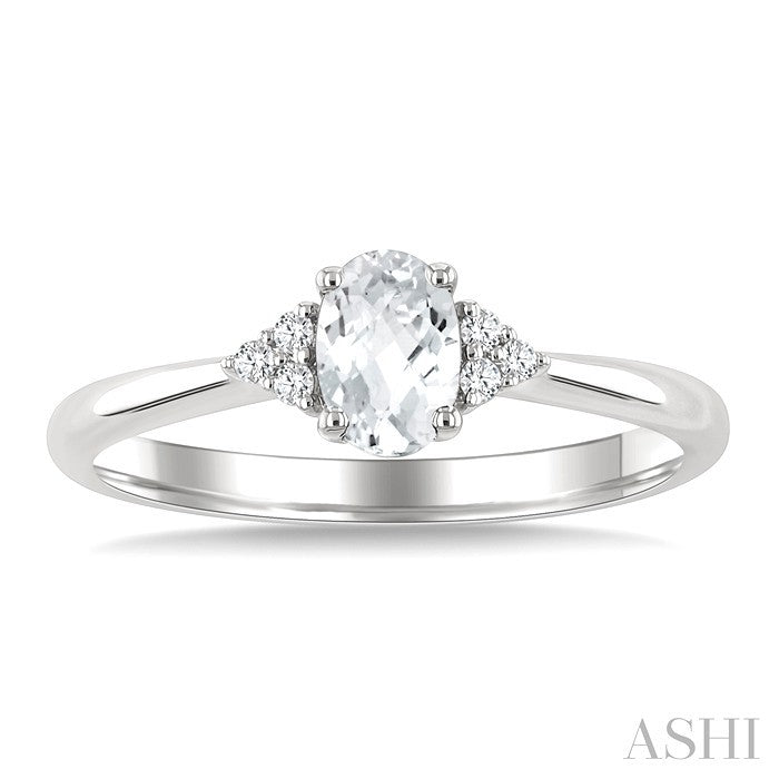 Oval Shape Gemstone & Diamond Ring