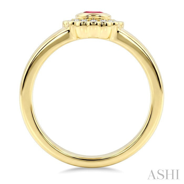 Golden Glow Oval Shape Gemstone & Diamond Ring