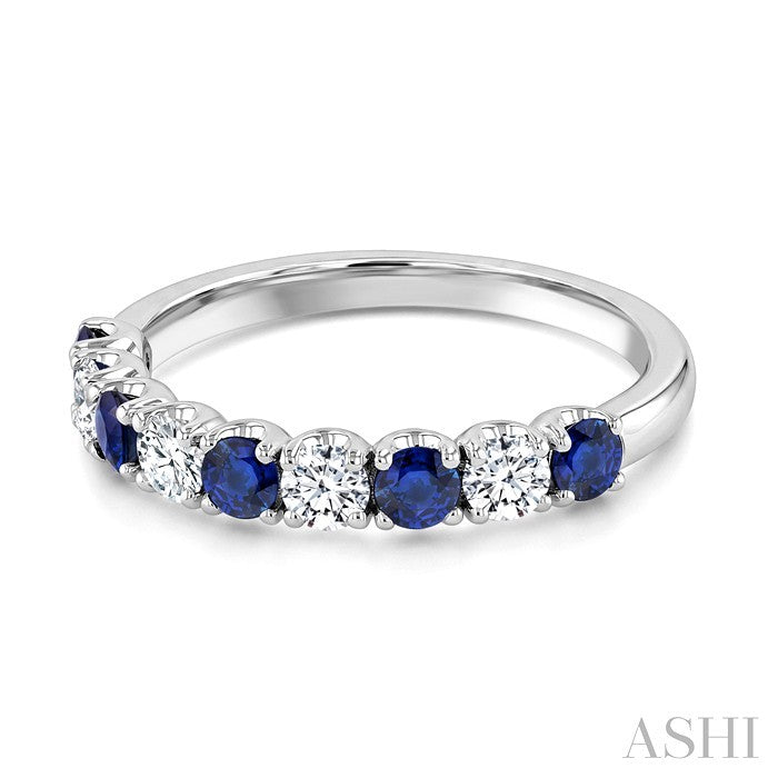 Round Shape Alternate Gemstone & Diamond Fashion Band