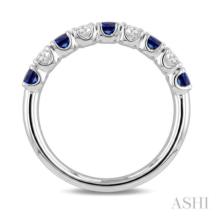 Round Shape Alternate Gemstone & Diamond Fashion Band