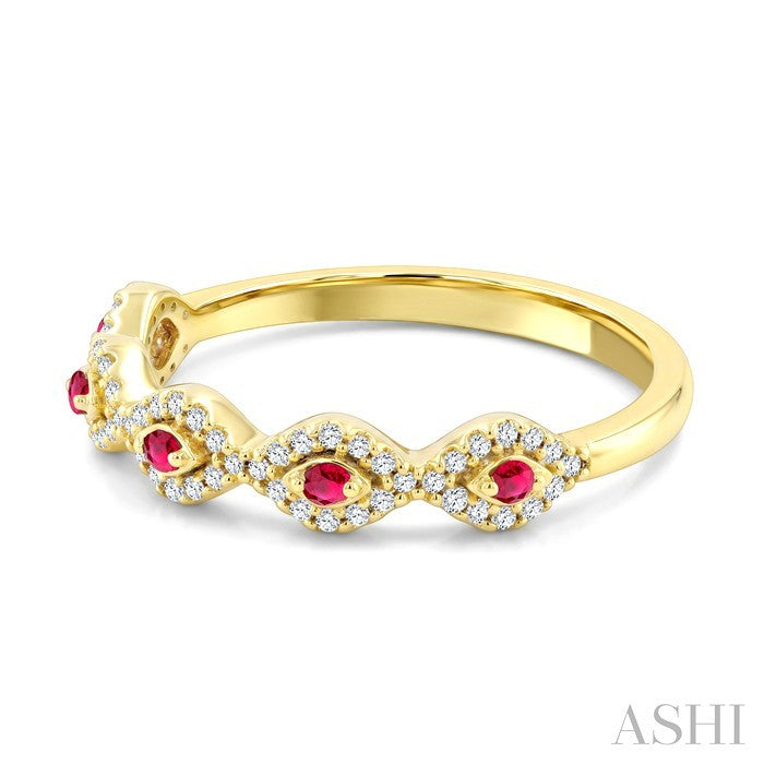 Stackable Evil Eye Gemstone & Diamond Fashion Ring