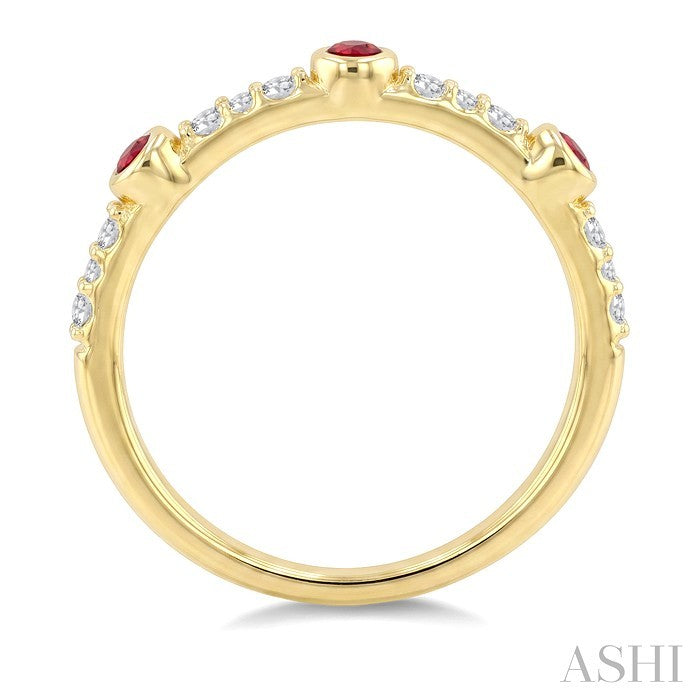 Stackable Gemstone & Diamond Fashion Ring