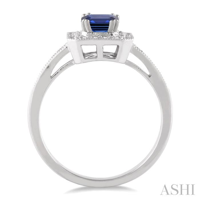 Emerald Shape Gemstone & Halo Diamond Ring