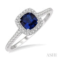 Cushion Shape Gemstone & Halo Diamond Ring