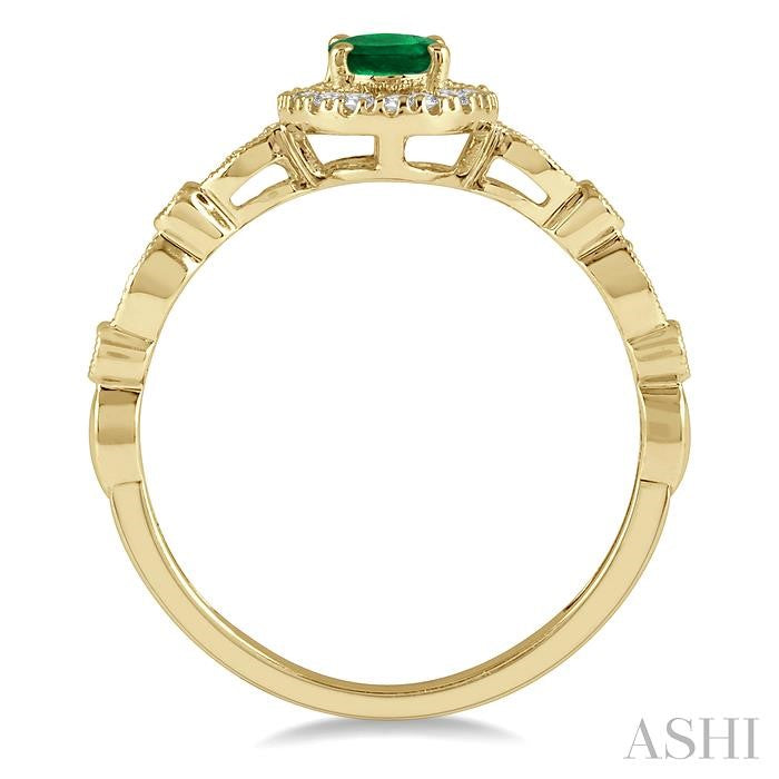 Oval Shape Gemstone & Halo Diamond Ring