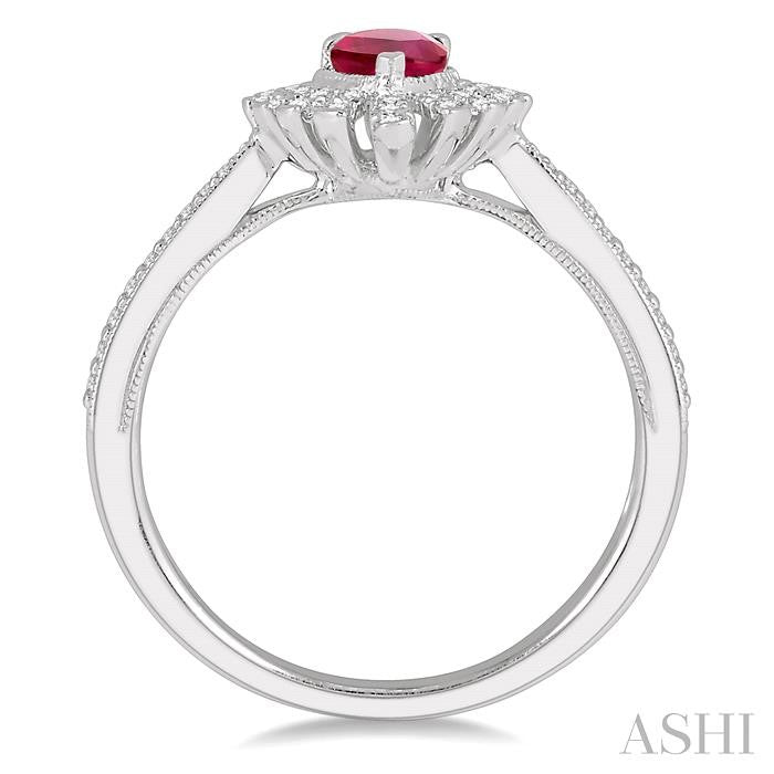 Pear Shape Gemstone & Diamond Ring