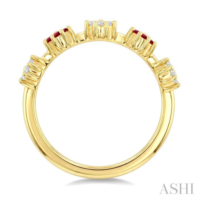 Floral Gemstone & Diamond Fashion Ring