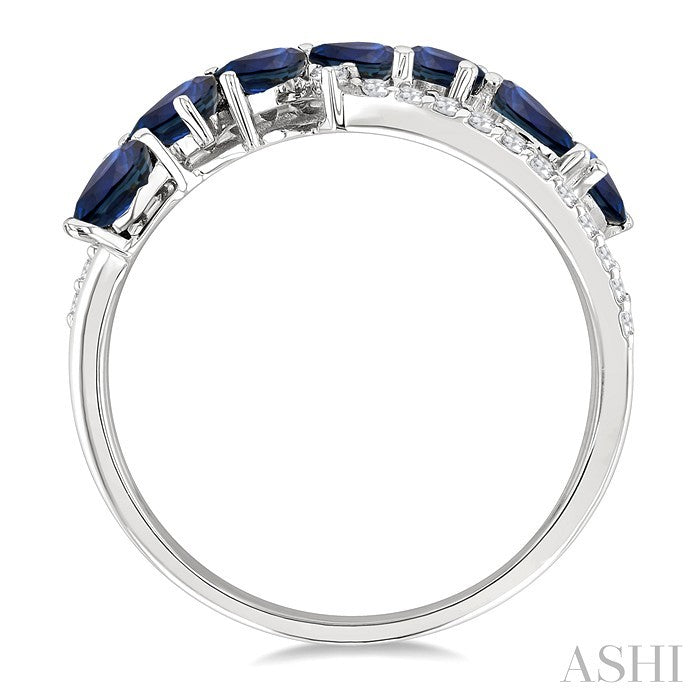 Pear Shape Gemstone & Diamond Fashion Ring