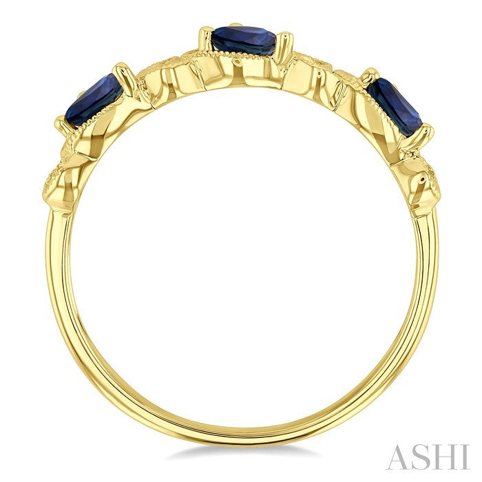 Pear Shape Gemstone & Diamond Band