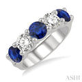 5 Stone Gemstone & Diamond Fashion Band