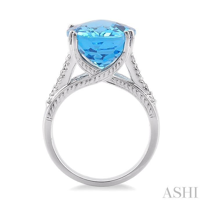 Oval Shape Gemstone & Diamond Ring
