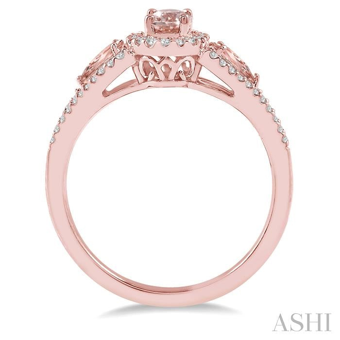 Oval Shape Gemstone & Halo Diamond Ring