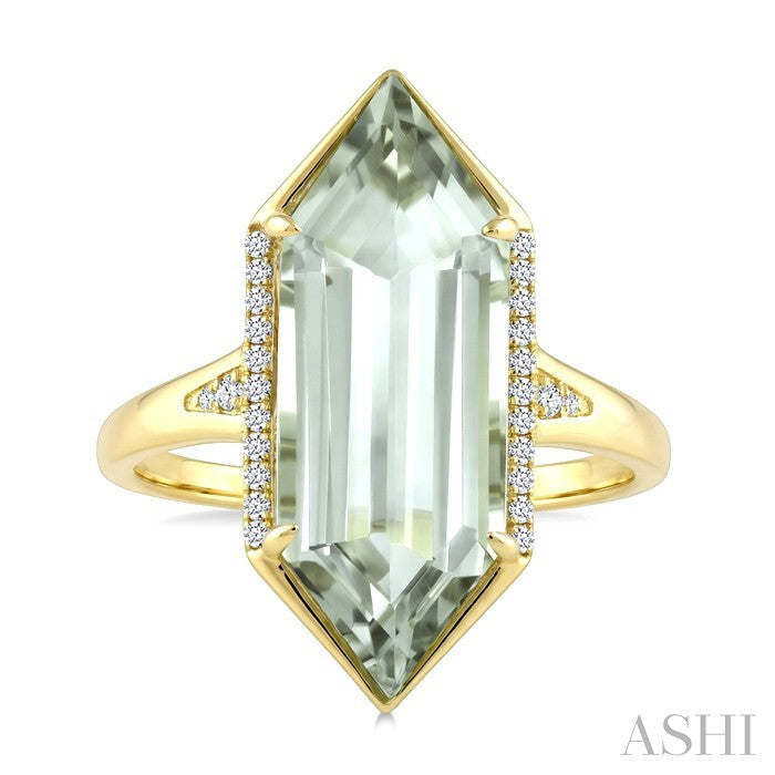Evoque Gemstone Hexagon Shape & Diamond Ring