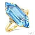 Evoque Gemstone Hexagon Shape & Diamond Ring
