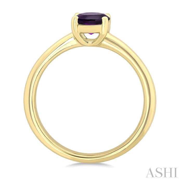 Oval Shape Gemstone Solitaire Ring