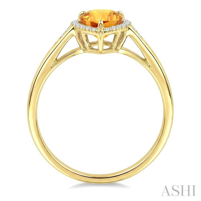 Evoque Gemstone Pear Shape & Halo Diamond Ring