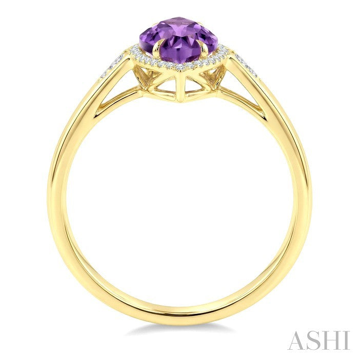 Evoque Gemstone Marquise Shape & Halo Diamond Ring