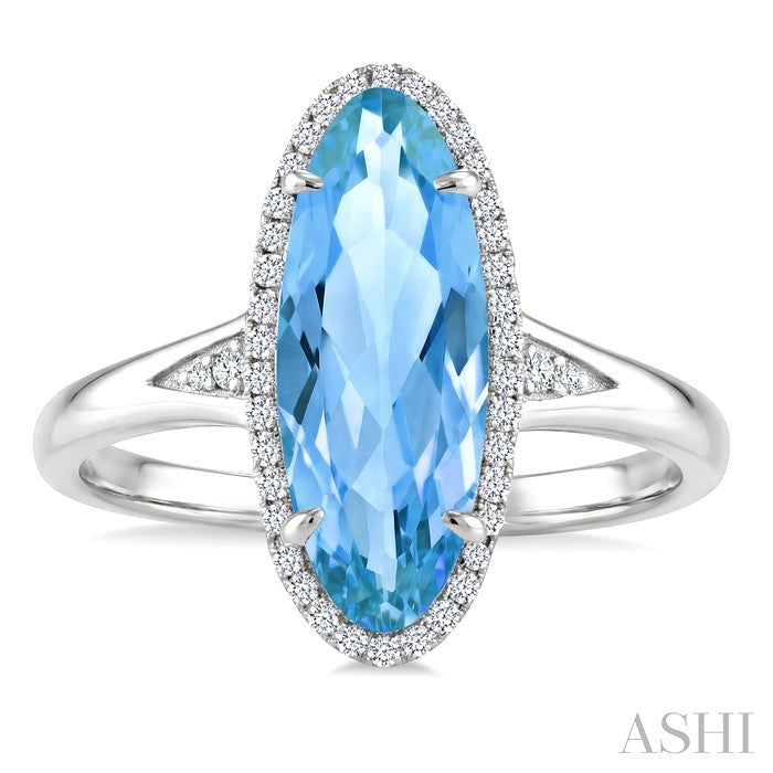 Evoque Gemstone Oval Shape & Halo Diamond Ring