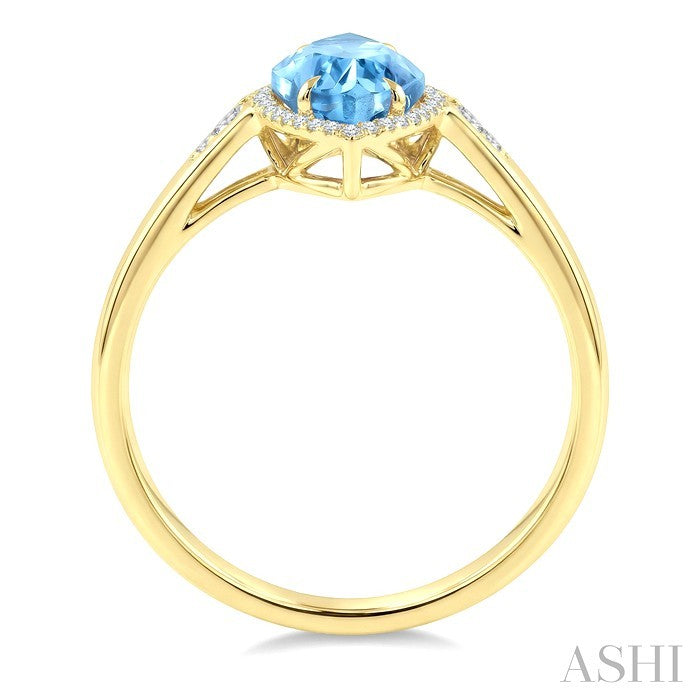 Evoque Gemstone Marquise Shape & Halo Diamond Ring
