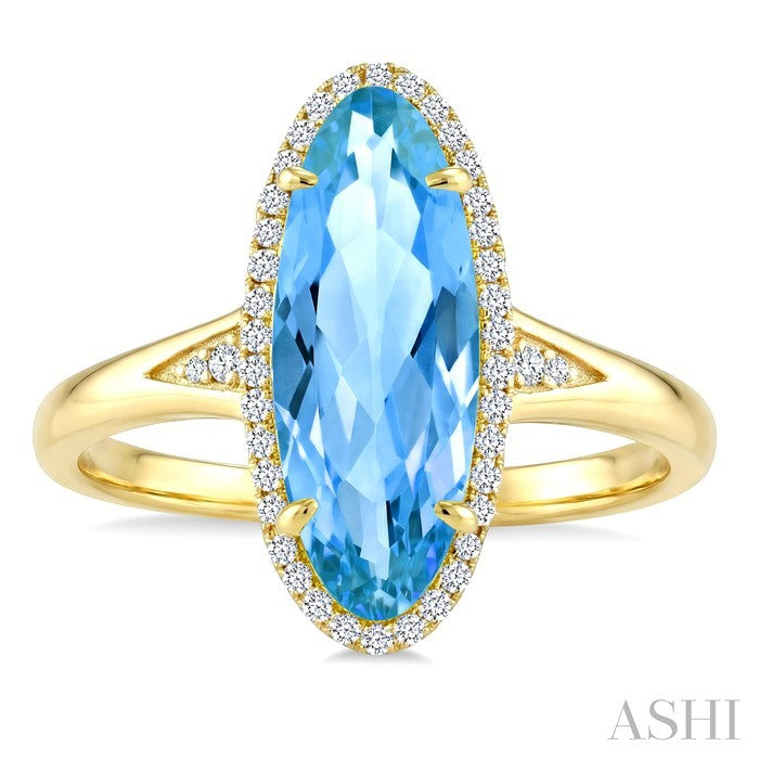 Evoque Gemstone Oval Shape & Halo Diamond Ring