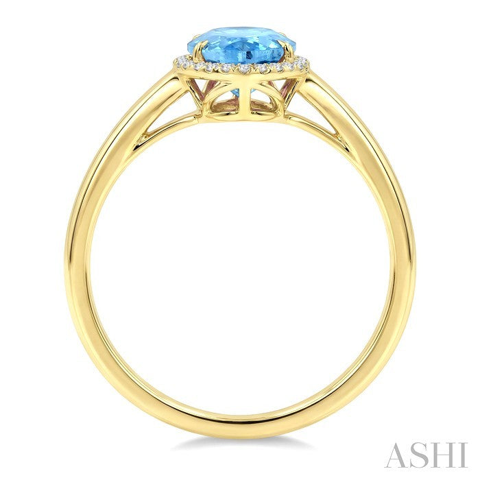 Evoque Gemstone Oval Shape & Halo Diamond Ring