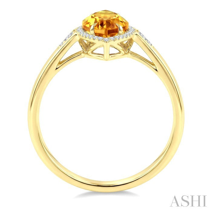Evoque Gemstone Marquise Shape & Halo Diamond Ring