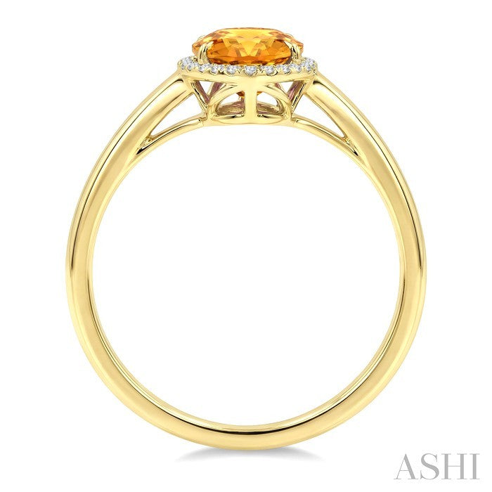 Evoque Gemstone Oval Shape & Halo Diamond Ring