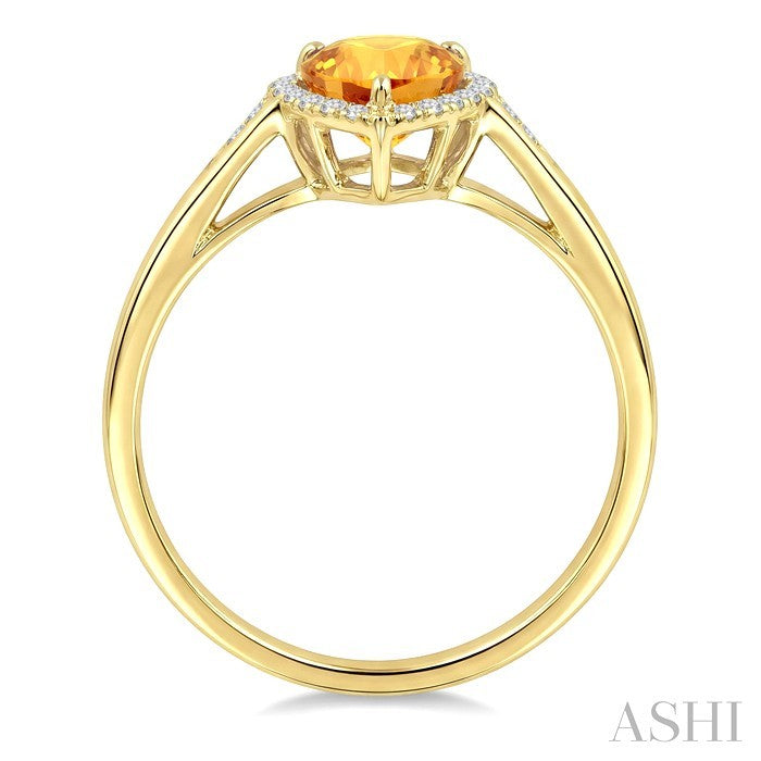 Evoque Gemstone Pear Shape & Halo Diamond Ring