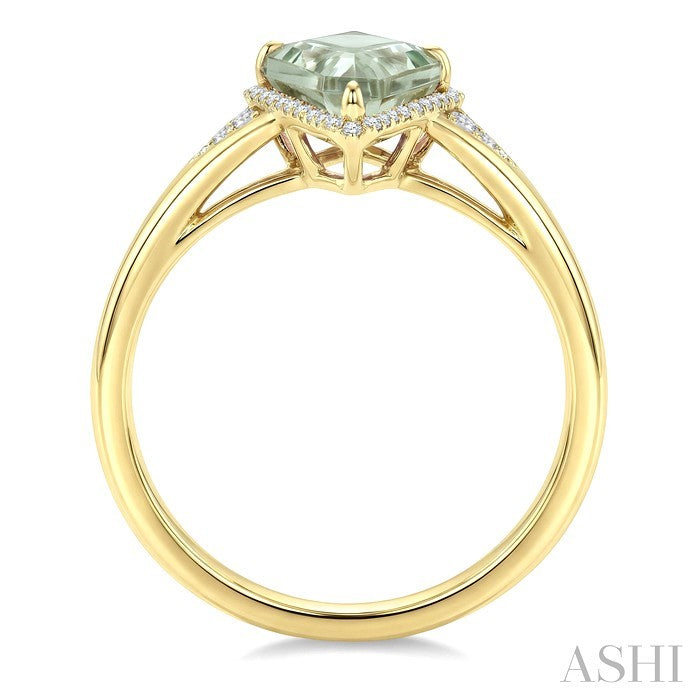 Evoque Gemstone Kite Shape & Halo Diamond Ring