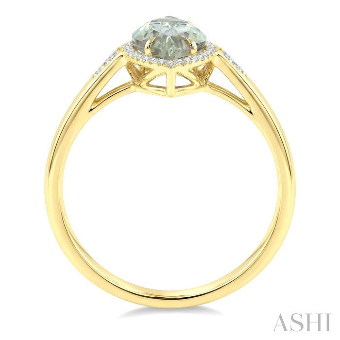 Evoque Gemstone Marquise Shape & Halo Diamond Ring