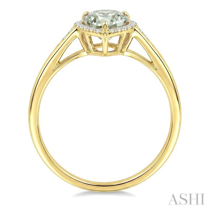 Evoque Gemstone Pear Shape & Halo Diamond Ring
