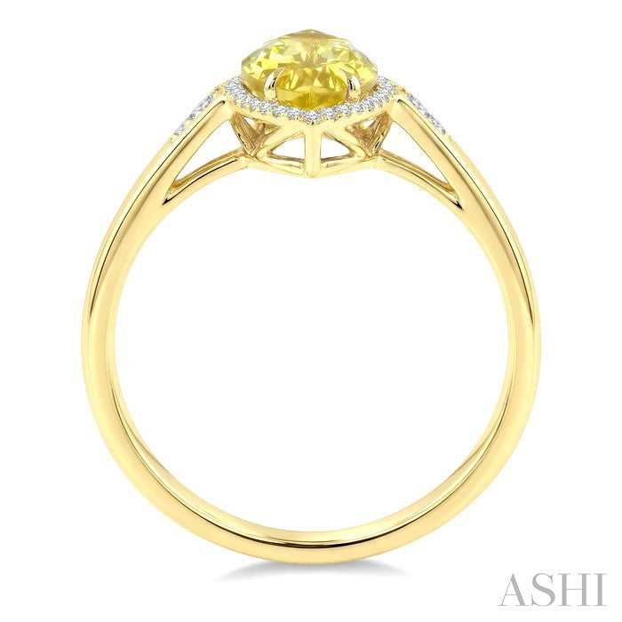Evoque Gemstone Marquise Shape & Halo Diamond Ring