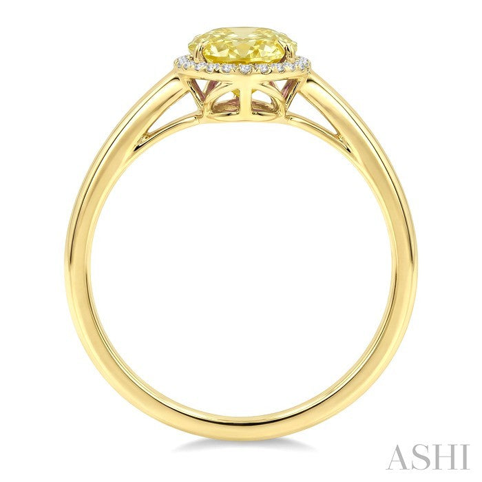 Evoque Gemstone Oval Shape & Halo Diamond Ring