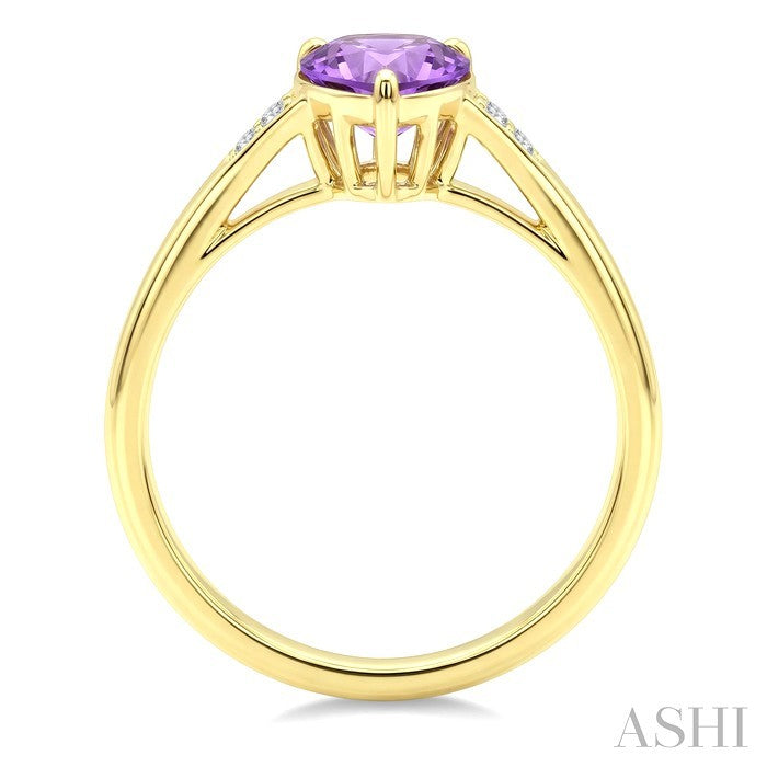 Evoque Gemstone Pear Shape & Diamond Ring